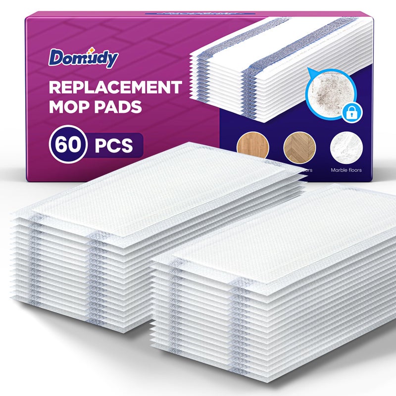Domudy 4-Layer Super Absorbent Pad Refills for Swiffer Wet Jet Mop, Heavy Duty & No-Shedding Mopping Pads Refill, Disposable Streak-Free Cleaning for All Sealed Floors 60 Pack - Image 1