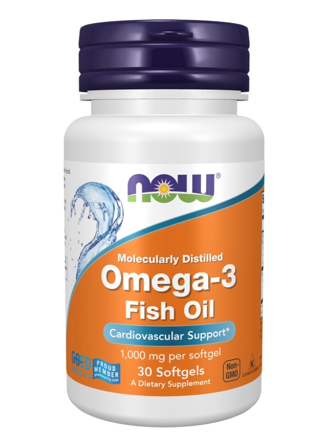 now Omega-3 Fish Oil, Molecularly Distilled Softgels - Image 1