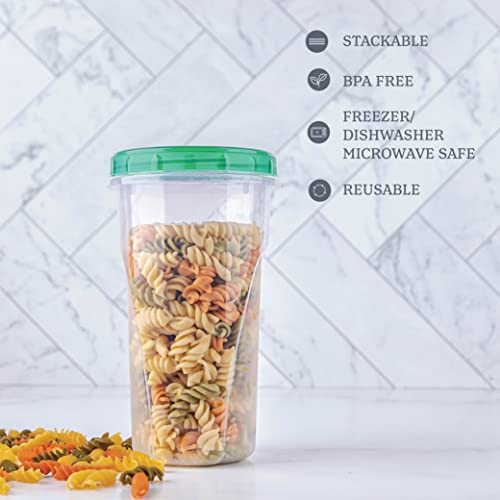 PLASTICPRO 48 Ounce Twist Top Deli Containers Clear bottom With Green Top Twist on Lids Reusable, Stackable, Food Storage Freezer Container Pack of 4 - Image 5