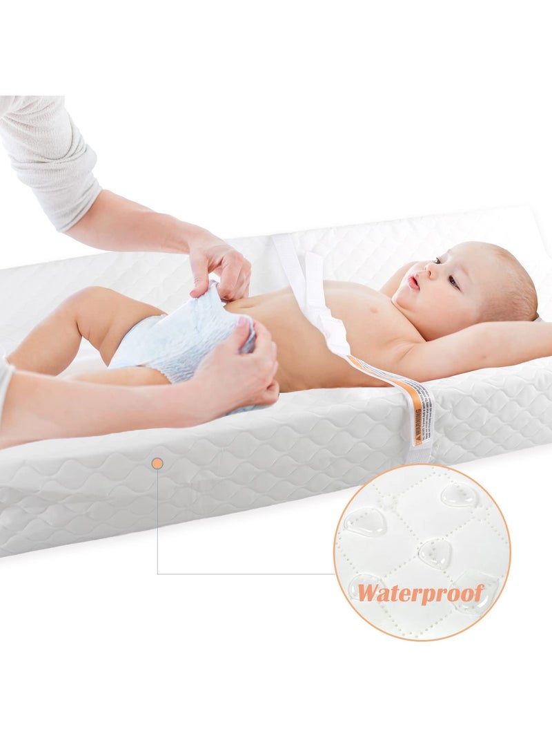 كي واي دي حصيرة تغيير الحفاضات بتصميم محدب مضاد للماء لتغيير الحفاضات على أعلى الخزانة أو طاولة تغيير الحفاضات للأطفال، غطاء قابل للغسل - Image 3