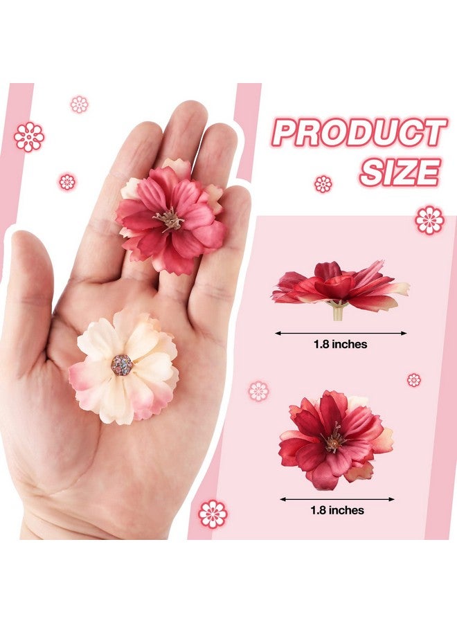 Janinka 120 Pieces Faux Flowers For Crafts Artificial Small Flower Heads Silk Flowers Daisy Peony Mini Fabric Flowers Stemless Small Faux Flowers For Decoration For Home Wedding Party - Image 3