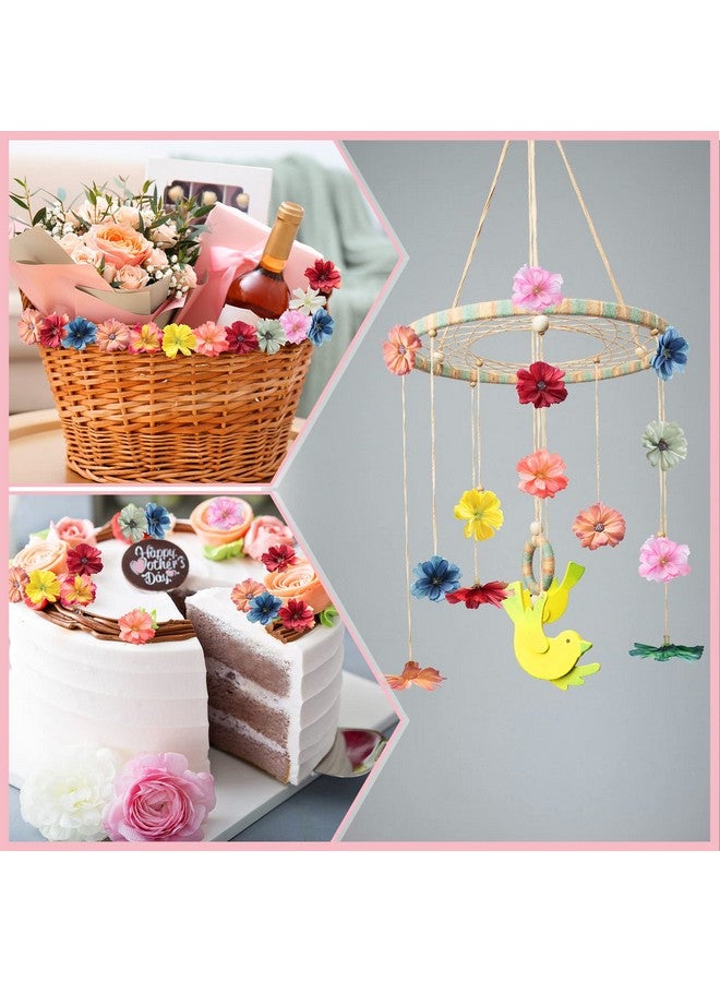 Janinka 120 Pieces Faux Flowers For Crafts Artificial Small Flower Heads Silk Flowers Daisy Peony Mini Fabric Flowers Stemless Small Faux Flowers For Decoration For Home Wedding Party - Image 4