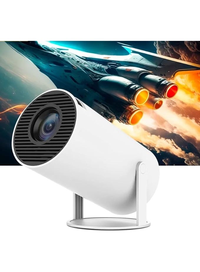 HY-300 4K Projector, 1080P HD Lightweight Design, Compatible with Android & iPhone for Wireless or Wired Connection, Portable Home Theater and Enjoyment with Family Like Movie and Games, comprehensive for Office meetings and learning process.