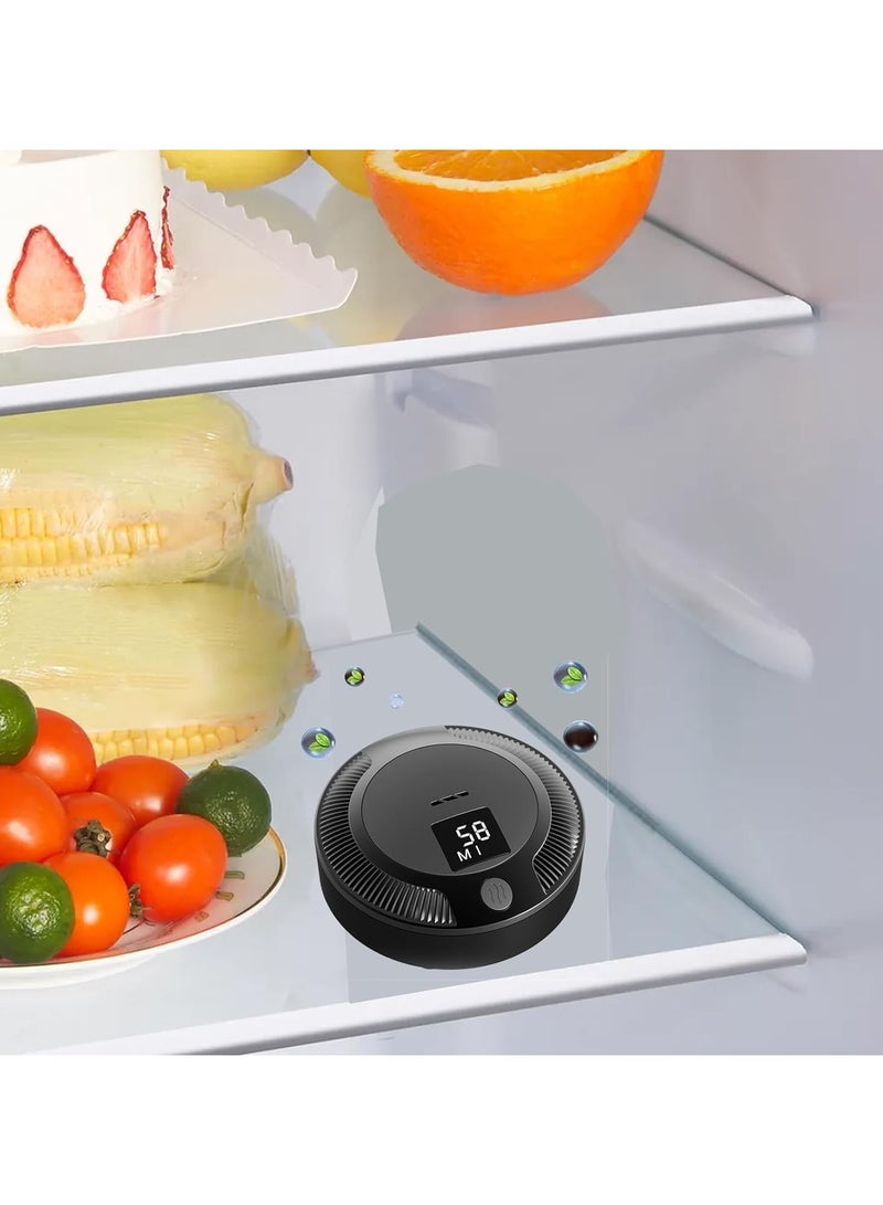 عام منقي هواء للثلاجة قابل لإعادة الشحن، تصميم بشاشة، 3 سرعات، منقي هواء محمول صغير لتعطير السيارة وغرفة النوم وخزانة الأحذية والثلاجة - Image 2