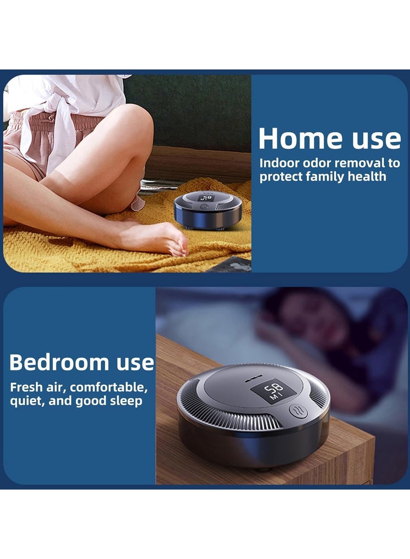 عام منقي هواء للثلاجة قابل لإعادة الشحن، تصميم بشاشة، 3 سرعات، منقي هواء محمول صغير لتعطير السيارة وغرفة النوم وخزانة الأحذية والثلاجة - Image 3