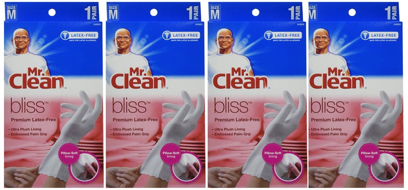 Mr Clean Mr Clean 243033 Bliss Premium 1pair Latexfree Gloves Medium 4 Pack 