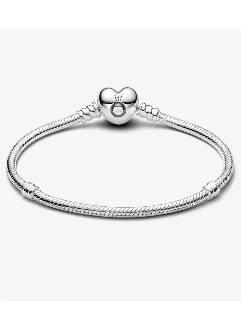 باندورا باندورا سوار الفضي بمشبك على شكل قلب