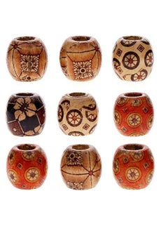 Excefore 950pcs 12mm Mixed Painted Drum Wood Spacer Beads Wooden Beads for DIY Jewelry Making Hair Accessories  - Image 4