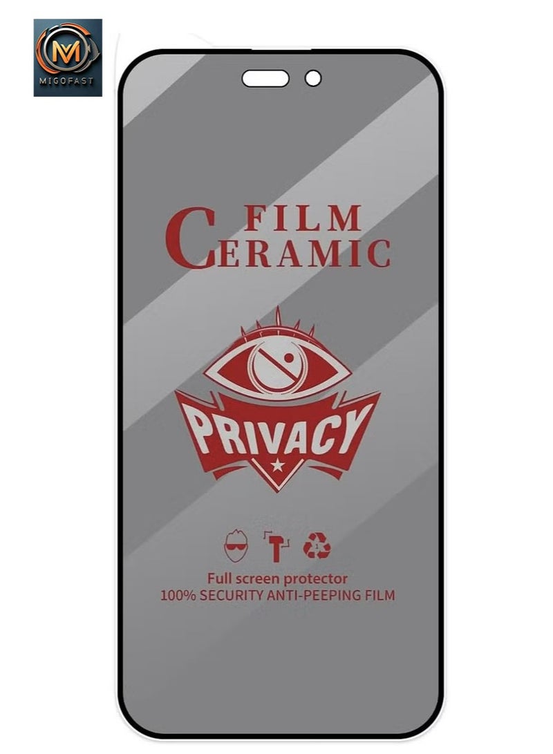ميجوفاست واقي شاشة سيراميك غير لامع لهاتف iPhone 17 Pro Max، غير لامع، مضاد للتجسس، لاصق بالكامل، مرن، [ليس زجاجًا]، غشاء مرن لاصق بالكامل مضاد للتجسس لهاتف Iphone 17 Pro Max 5G - Image 1
