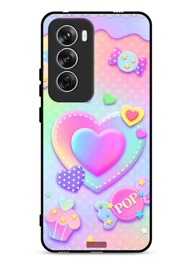 Tolwak Oppo Reno12 5G Protective Case Cover Pop Hearts Art - Image 1