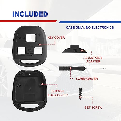 RBOKO Keyless Entry Remote Shell Case Replacement Key Fob Cover Case, Compatible with Lexus ES300 ES330 GS300 GS400 GS430 GX470 IS300 is330 LS400 LS430 LX470 RX300 RX330 RX350 RX400h RX450h2 SC430 Key Fob - Image 3
