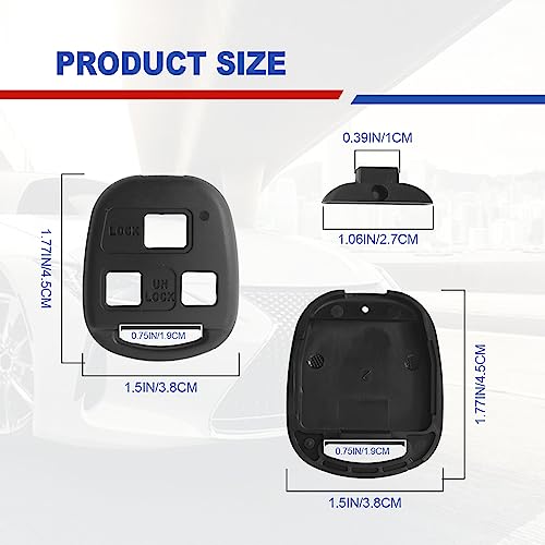 RBOKO Keyless Entry Remote Shell Case Replacement Key Fob Cover Case, Compatible with Lexus ES300 ES330 GS300 GS400 GS430 GX470 IS300 is330 LS400 LS430 LX470 RX300 RX330 RX350 RX400h RX450h2 SC430 Key Fob - Image 2