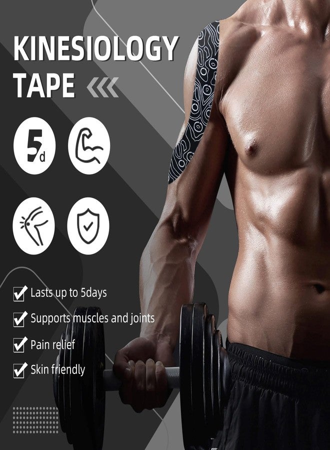 OK TAPE Kinesiology Tape Bulk 103Feet, Pro Adhesive, Water-Resistant k Tape, Elastic Athletic Tape, Latex Free, Uncut, Black - Image 2