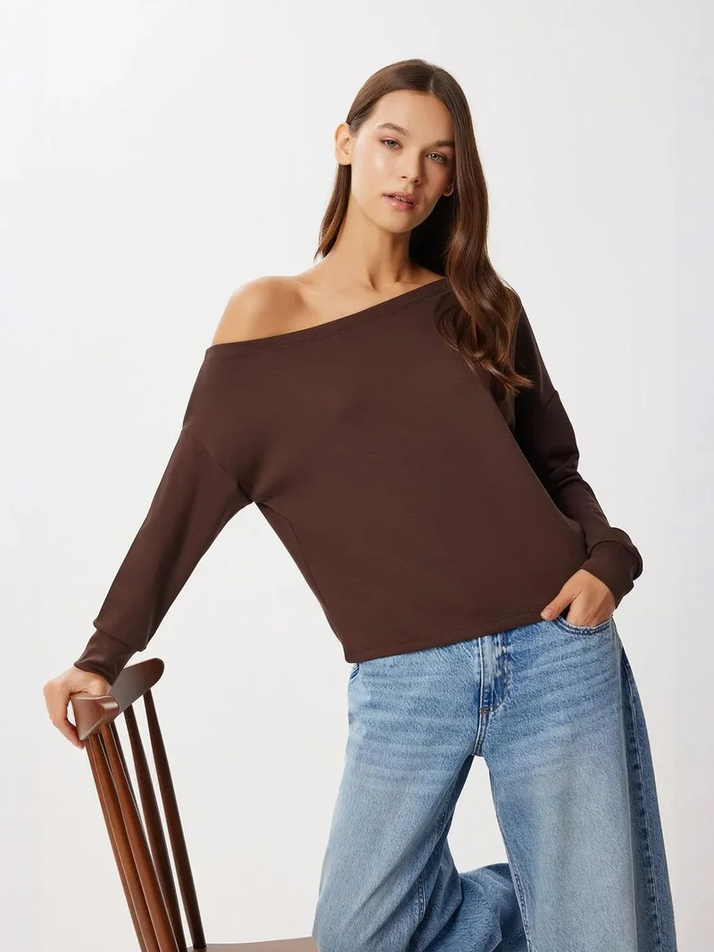 السعادة في إسطنبول ISTANBUL Asymmetrical Collar Loose Fit Blouse