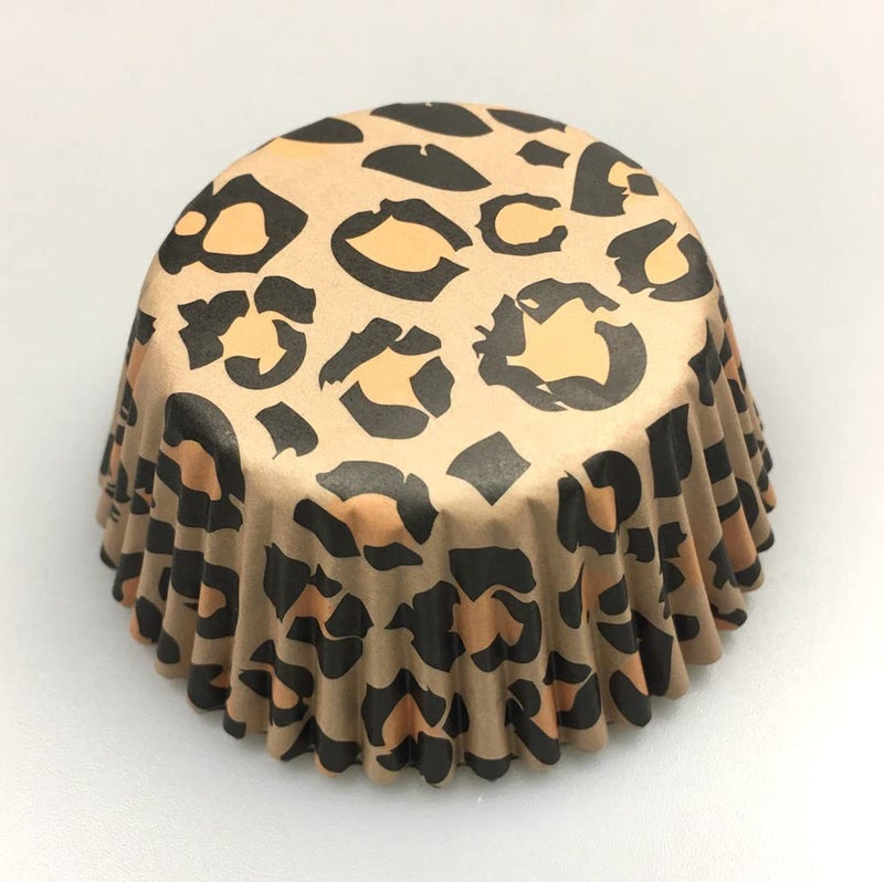 Lucky Star Leopard Animal Paper Muffin Cupcake Liners Cases Baking Cups 100 pcs,Standard Size 2x1.25inch - Image 2