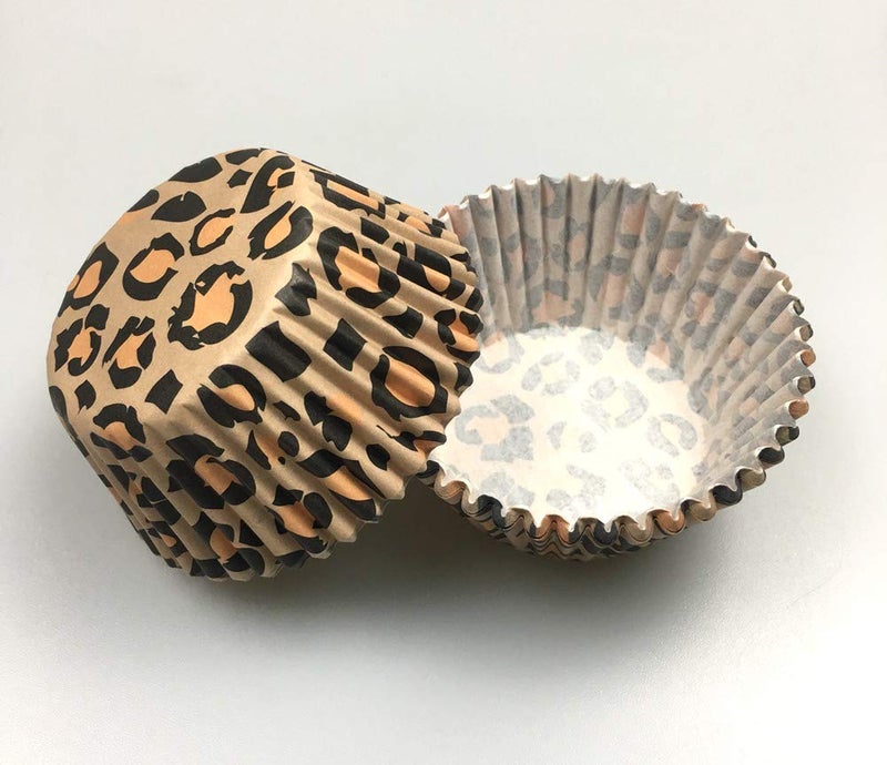Lucky Star Leopard Animal Paper Muffin Cupcake Liners Cases Baking Cups 100 pcs,Standard Size 2x1.25inch - Image 5