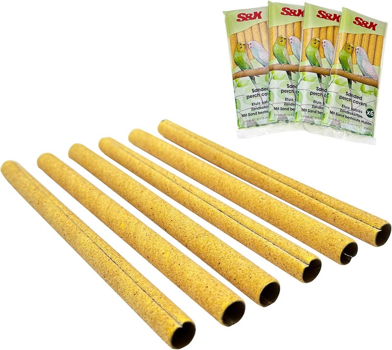 SX 24-Pack Sand Perch Covers for Parakeets Canaries Finches & Other Small Birds, Bird Perch Covers Sandpaper - Image 1