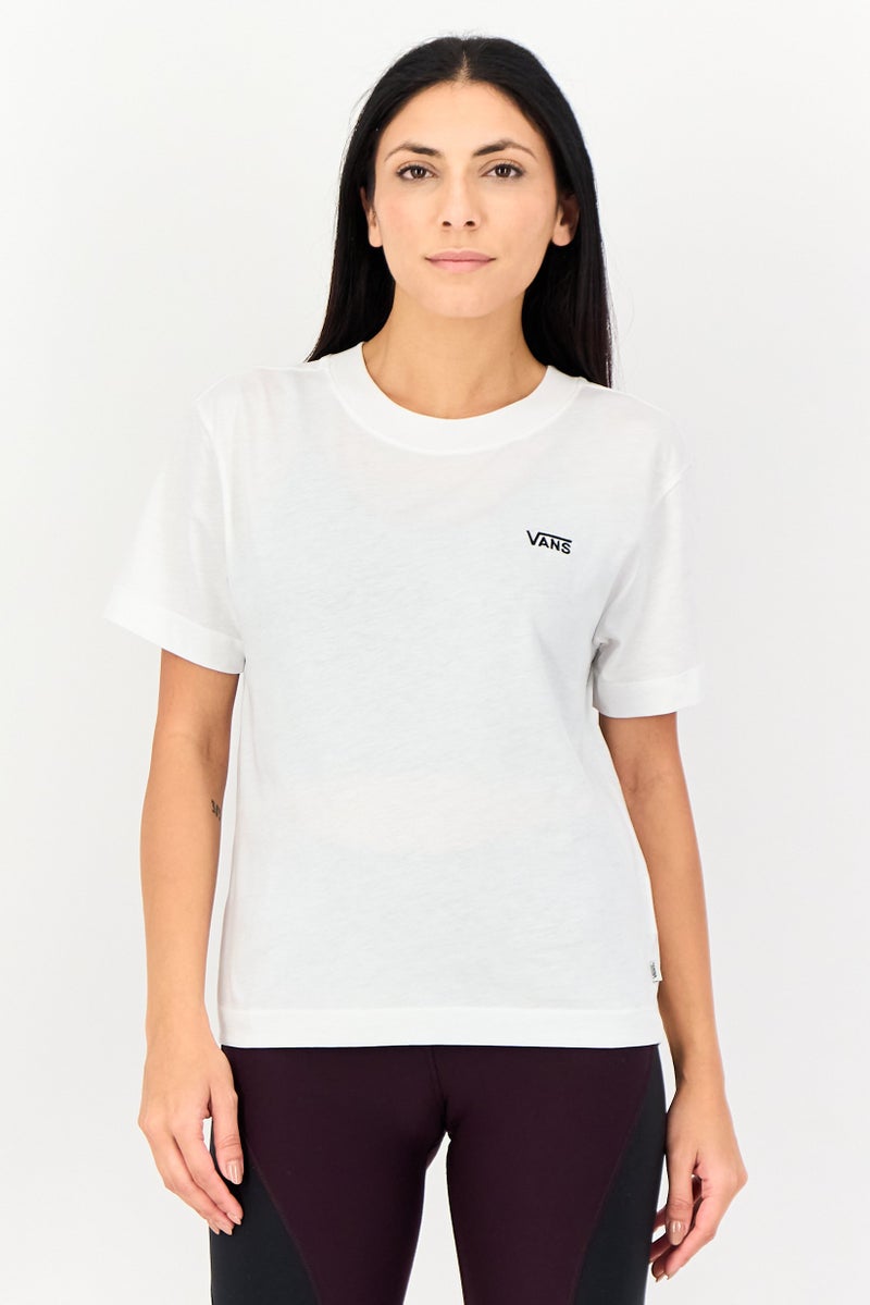 VANS Women Sportswear Fit Short Sleeve Outdoor T-Shirt, White - Image 1