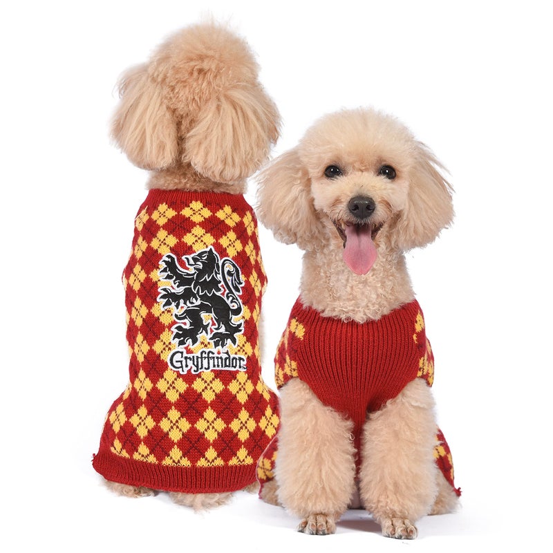 Harry Potter Gryffindor Dog Sweater Pet Outerwear for Dogs Officially Licensed Dog Apparel Accessories for Hogwarts Houses Size Medium - Image 2