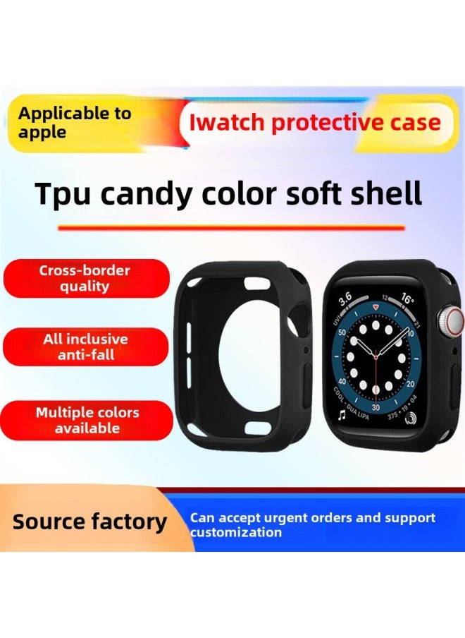 Generic - Half-pack TPU Watch Case Suitable For Apple Applewatch8 Watch Protective Case S9 Soft Shell Candy Color Protective Cover-Color:Soft Shell -Overall Dimensions:Candy Shell (42mm) With Packaging - Image 1