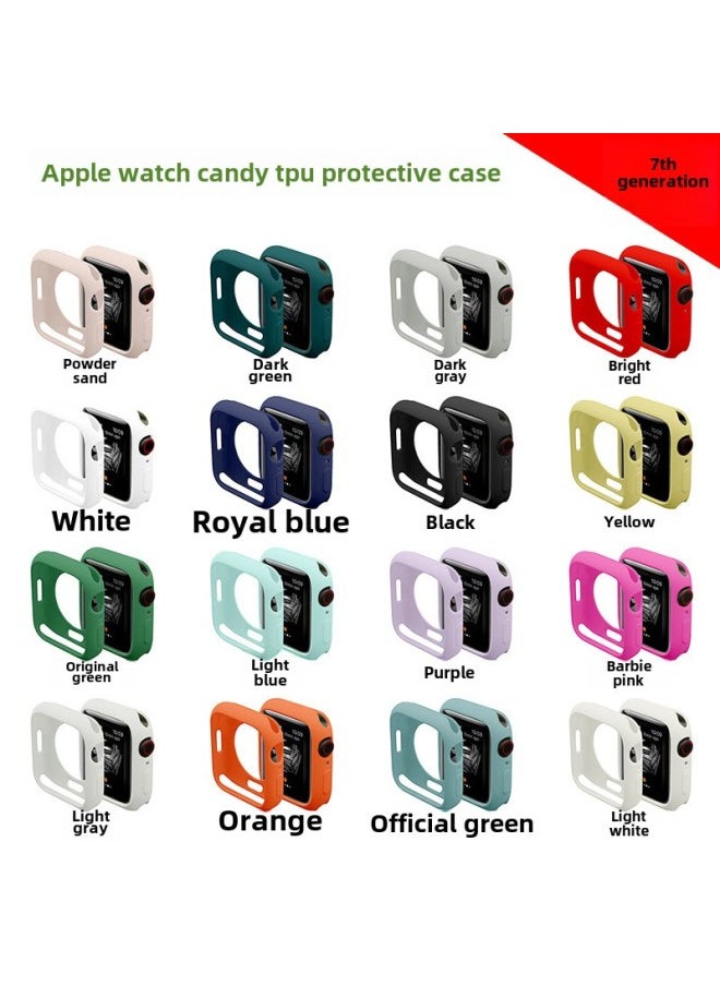 Generic - Half-pack TPU Watch Case Suitable For Apple Applewatch8 Watch Protective Case S9 Soft Shell Candy Color Protective Cover-Color:Soft Shell -Overall Dimensions:Candy Shell (42mm) With Packaging - Image 1