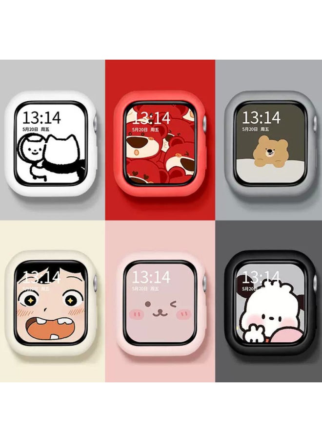 Generic - Half-pack TPU Watch Case Suitable For Apple Applewatch8 Watch Protective Case S9 Soft Shell Candy Color Protective Cover-Color:Soft Shell -Overall Dimensions:Candy Shell (42mm) With Packaging - Image 1