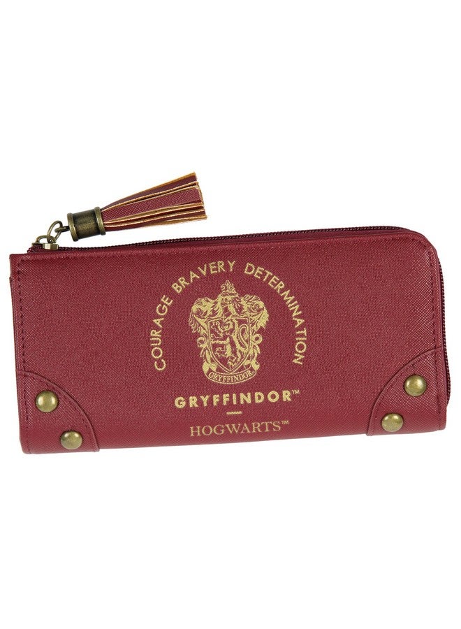 Bioworld Harry Potter Wallet Designer Hogwarts Gryffindor House Zipper Clutch Faux Leather Wallet For Women - Image 1