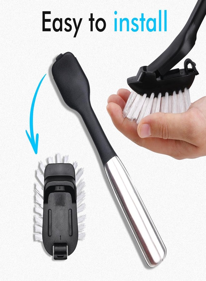 RIMAY Brush Refill for OXO Steel Dish Brush - 4 Pack Dish Brush Cleaning Replacement Head - Image 5