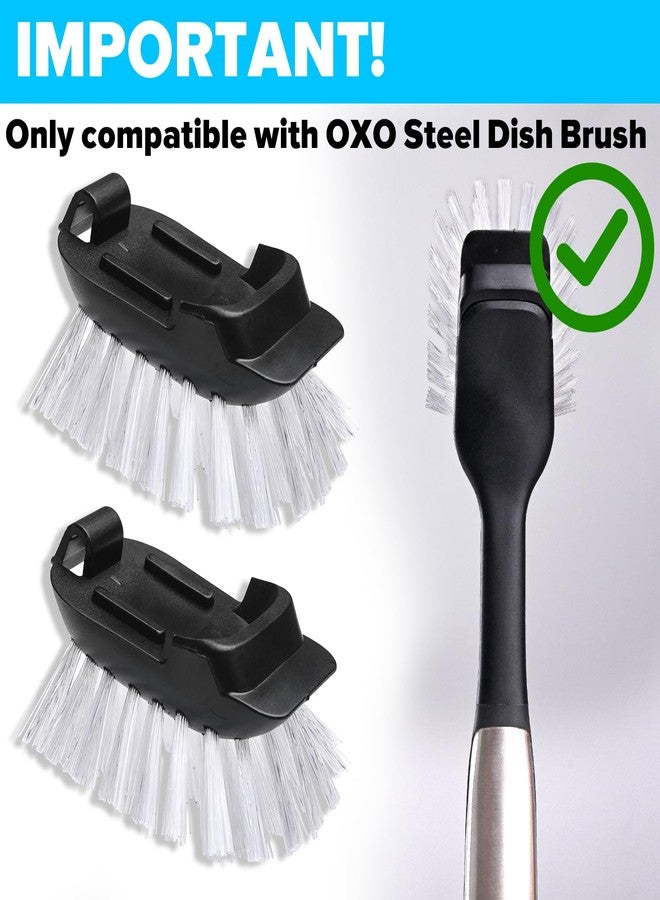 RIMAY Brush Refill for OXO Steel Dish Brush - 4 Pack Dish Brush Cleaning Replacement Head - Image 2