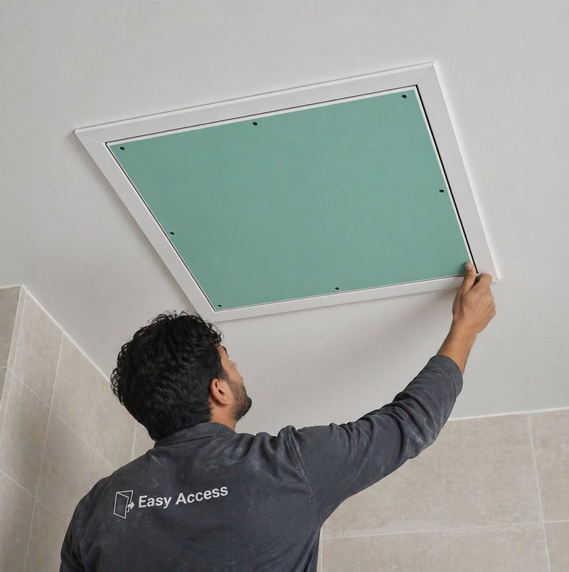 Home Care Manual Access Panel 500x500 mm | Aluminum Frame | Moisture Resistant Gypsum Board | Wall & Ceiling Inspection Door | Heavy Duty - Image 2