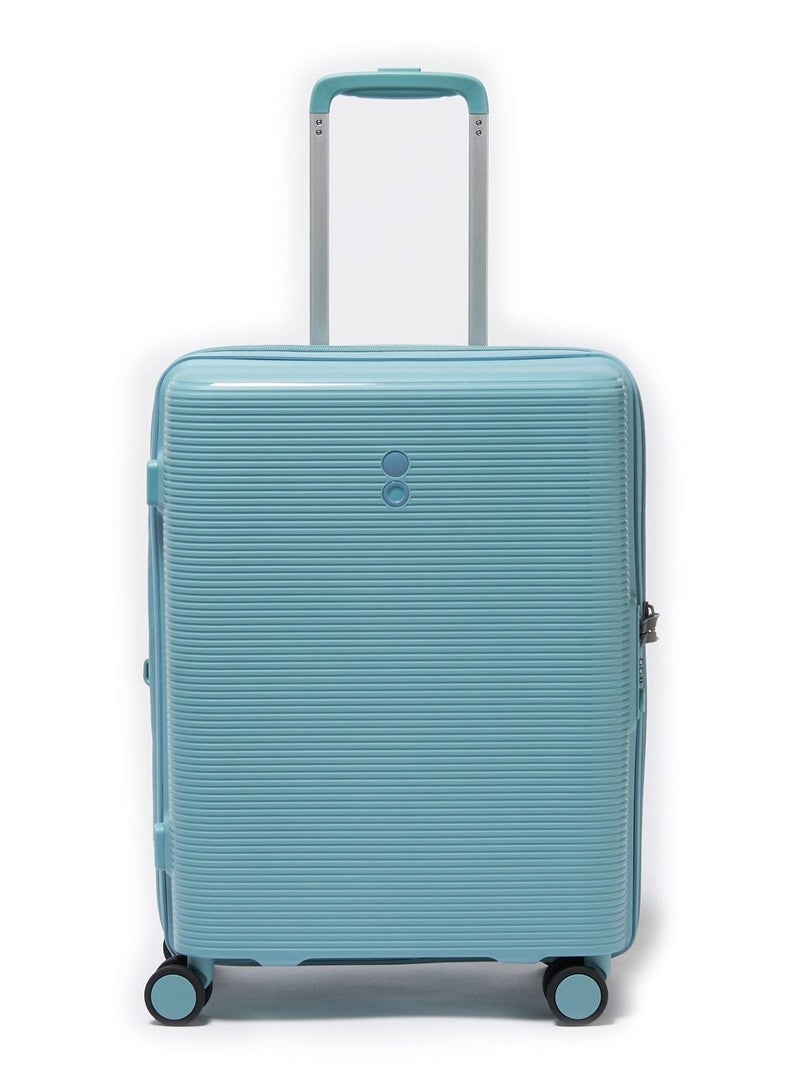 Echolac Pusion 55cm Hardcase Expandable 4 Double Wheel Cabin Luggage Trolley Blue - Image 1