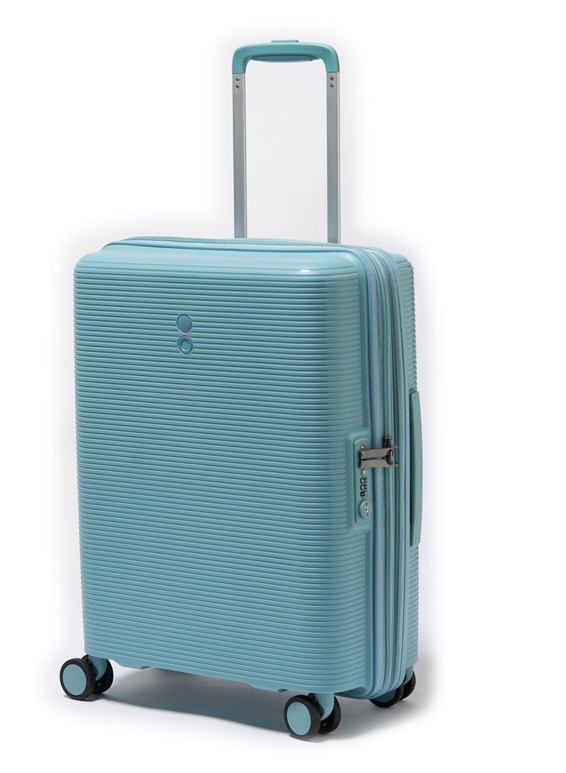 Echolac Pusion 55cm Hardcase Expandable 4 Double Wheel Cabin Luggage Trolley Blue - Image 2