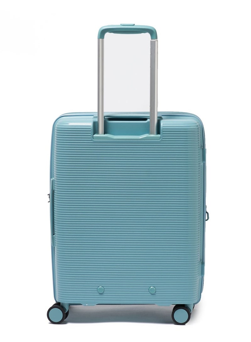 Echolac Pusion 55cm Hardcase Expandable 4 Double Wheel Cabin Luggage Trolley Blue - Image 3