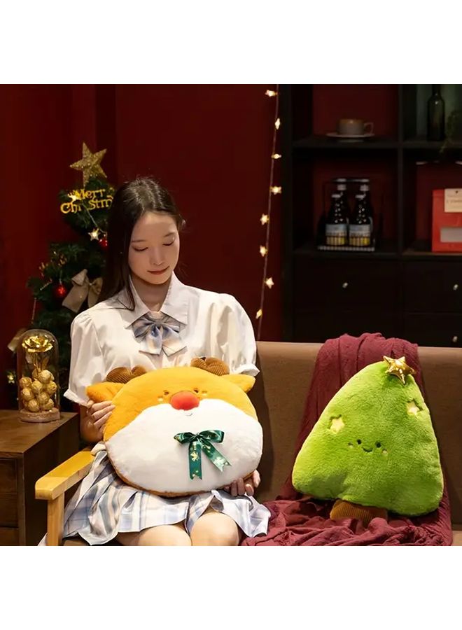 Christmas Tree Plush Snowman Santa Claus Soft Stuffed Toy Red Hat Scarf Home Decor Pillow - Image 4