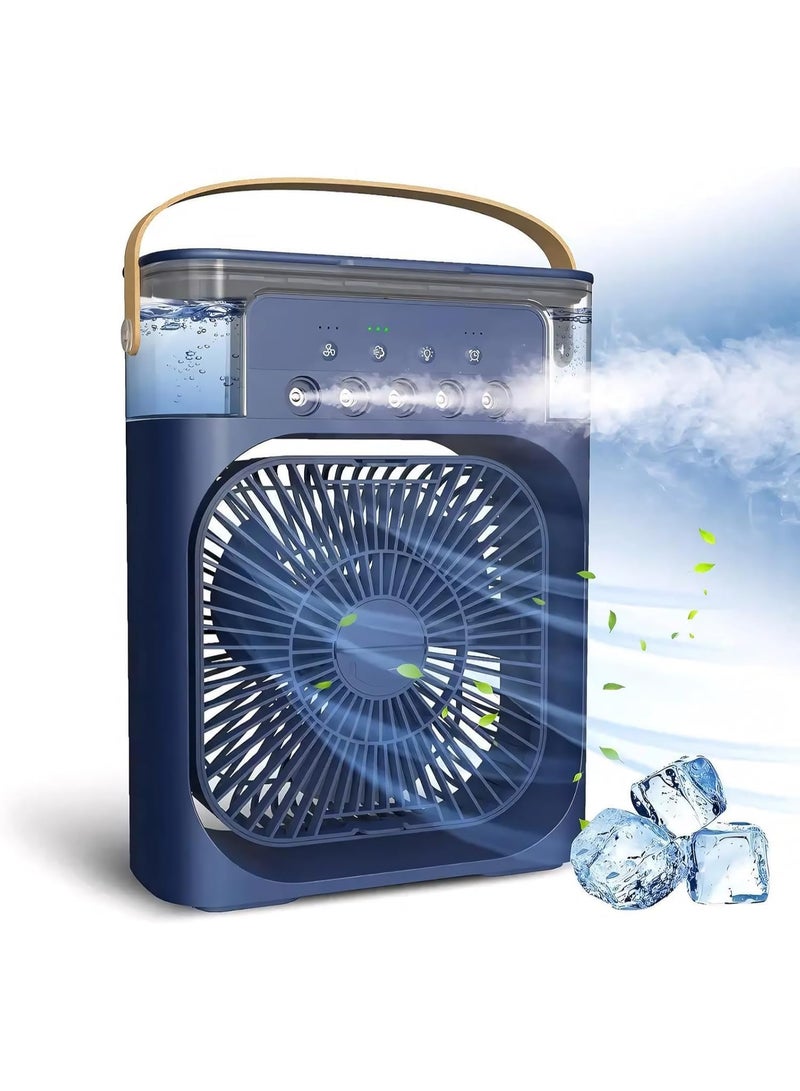 Portable and compact home air cooling fan with 3 speed settings, fan with water spray, desk fan - Image 1