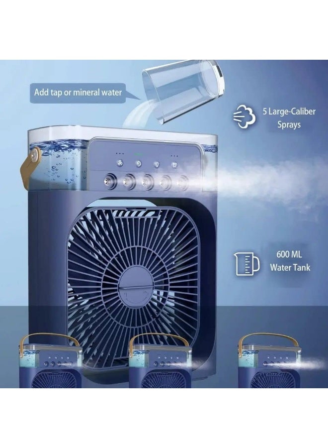 Portable and compact home air cooling fan with 3 speed settings, fan with water spray, desk fan - Image 3