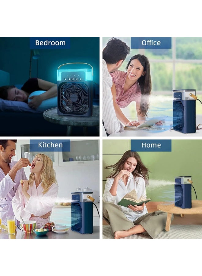 Portable and compact home air cooling fan with 3 speed settings, fan with water spray, desk fan - Image 4