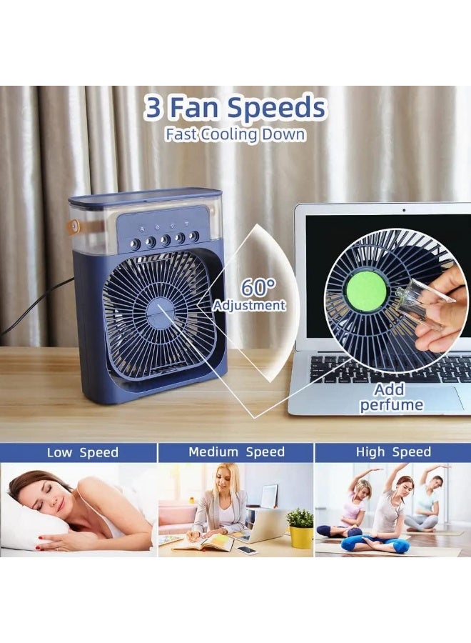 Portable and compact home air cooling fan with 3 speed settings, fan with water spray, desk fan - Image 5
