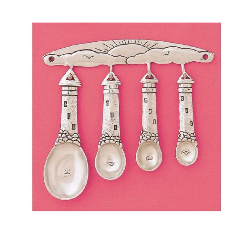 Basic Spirit 4 Pewter Lighthouse Measuring Spoons SET Kitchen - Image 4