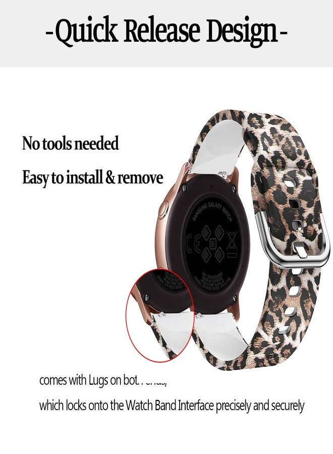 Wonlex Universal Silicone Watch Band Replacement, 20mm Soft Straps Compatible with Gizmo Watch/Samsung Galaxy Watch Active/42mm/Gear Sport/HUAWEI Watch/TicWatch Bands(Leopard) - Image 5