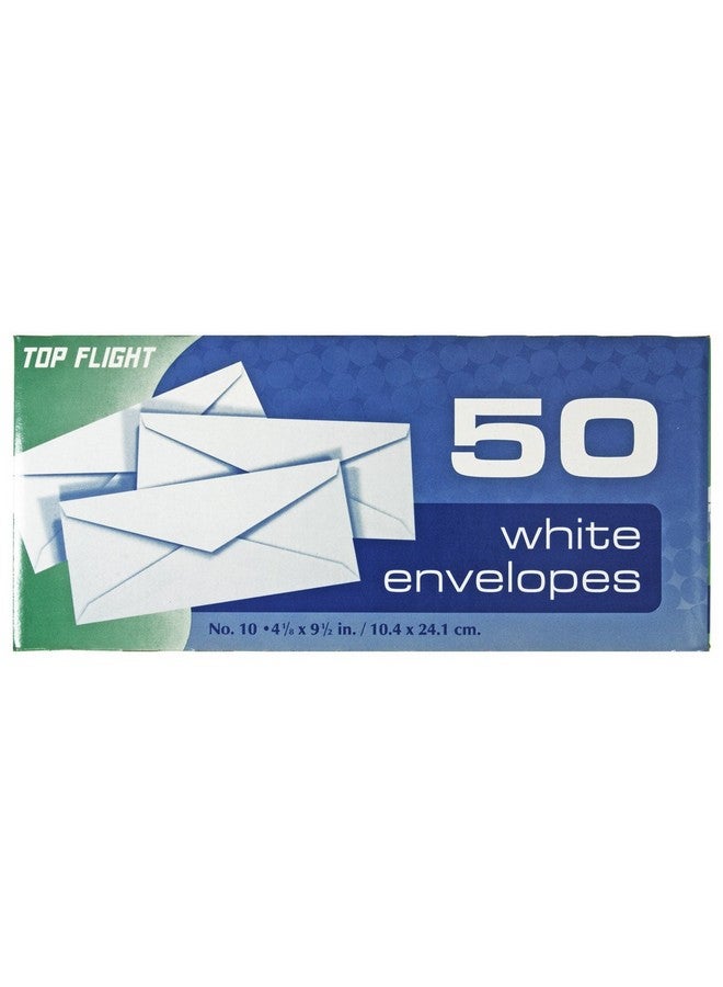 Top Flight 10 Boxed Envelopes White 50 Pack - Image 1