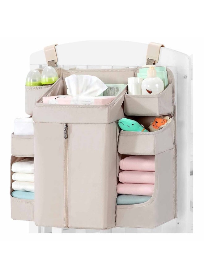 Hanging Diaper Organizer for Nursery, Large Capacity Baby Storage Rack with 14 Reinforced Boards, Multiple Hanging Options, Non-Toxic and Durable Material, Off-White - Image 1