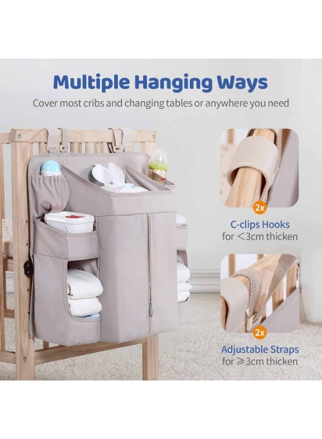 Hanging Diaper Organizer for Nursery, Large Capacity Baby Storage Rack with 14 Reinforced Boards, Multiple Hanging Options, Non-Toxic and Durable Material, Off-White - Image 5
