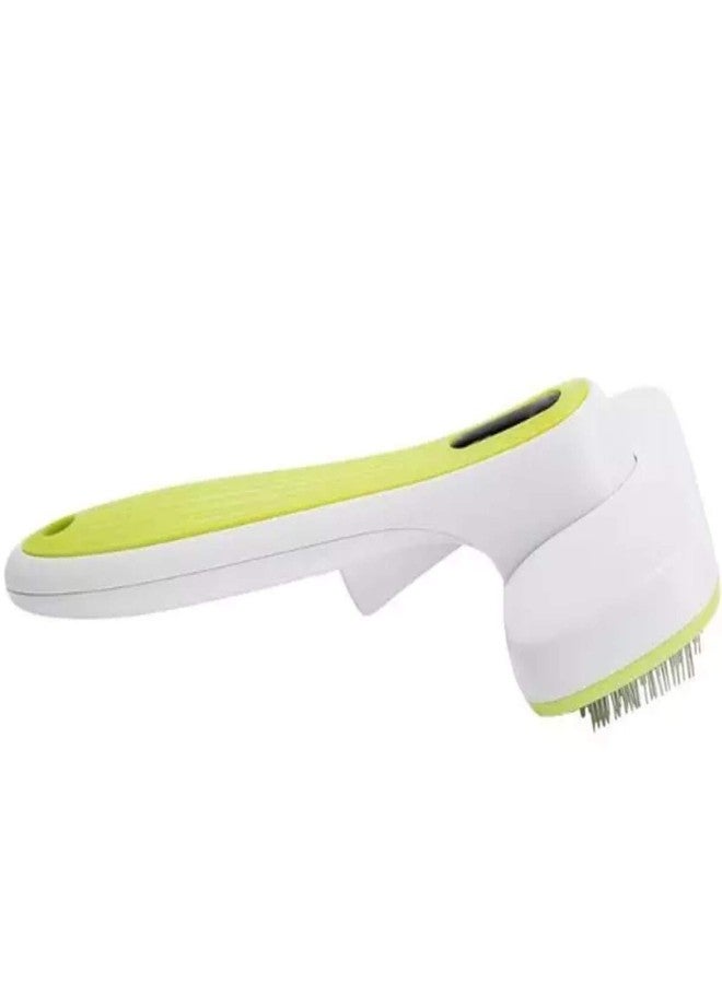 Petlicious & More (White Green) Pet Grooming Brushes Set Self-Cleaning Slicker Brush and Massage Brush for Dogs and Cats Easy to Clean Pet Deshedding Grooming Tools for Long haired to Short haired - Image 4
