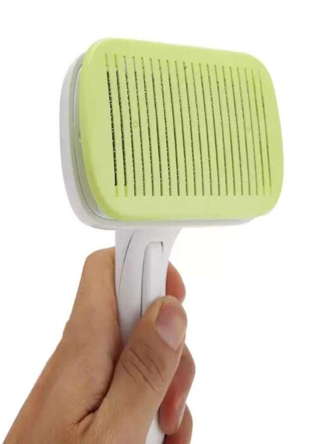 Petlicious & More (White Green) Pet Grooming Brushes Set Self-Cleaning Slicker Brush and Massage Brush for Dogs and Cats Easy to Clean Pet Deshedding Grooming Tools for Long haired to Short haired - Image 5