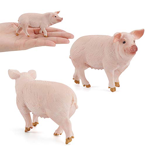 DOYIFUN 4 Pcs Realistic Farm Pig Animals Model Figure Toy SetBarn Farm Pig Figurines Collection Playset with Farm Keepers Preschool Science Educational Learn Cognitive Props - Image 5
