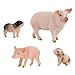 DOYIFUN 4 Pcs Realistic Farm Pig Animals Model Figure Toy SetBarn Farm Pig Figurines Collection Playset with Farm Keepers Preschool Science Educational Learn Cognitive Props - Image 2