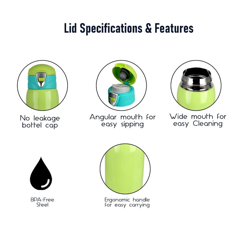 PROBOTT Thermosteel Vacuum Flask Hot & Cold Sports Bottle Each 750ml -Green (Pack of 2) - Image 5