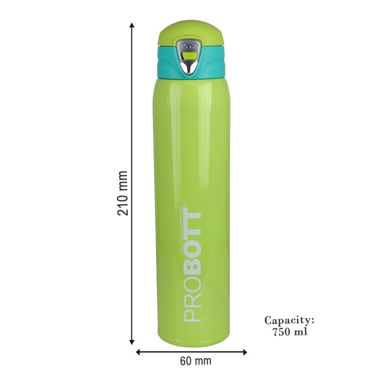 PROBOTT Thermosteel Vacuum Flask Hot & Cold Sports Bottle Each 750ml -Green (Pack of 2) - Image 4