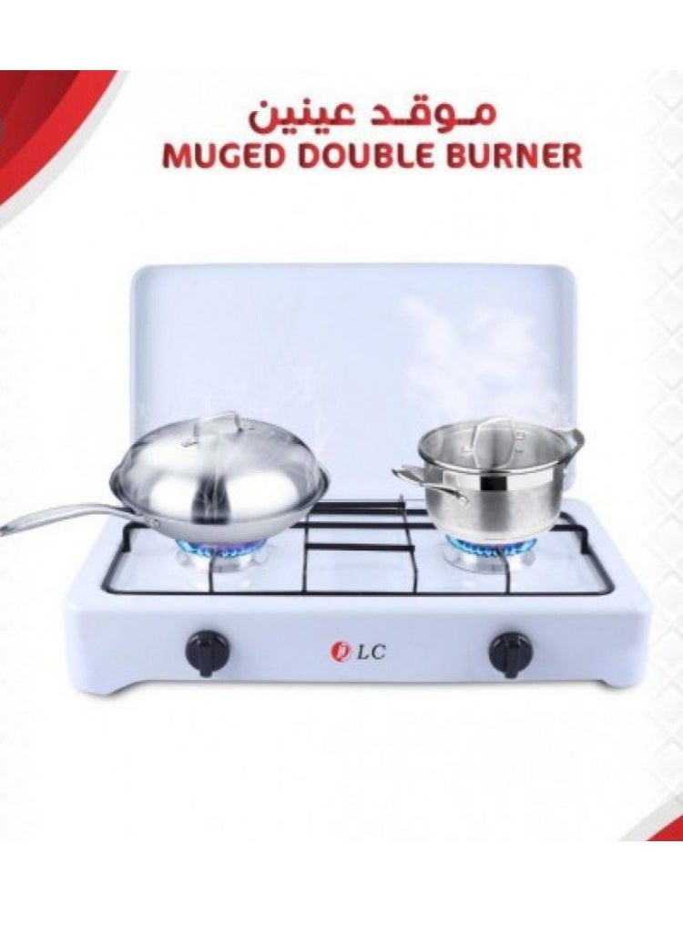 2-Burner Gas Stove with Cover & Auto Ignition | Extra Large Burner | Easy to Clean